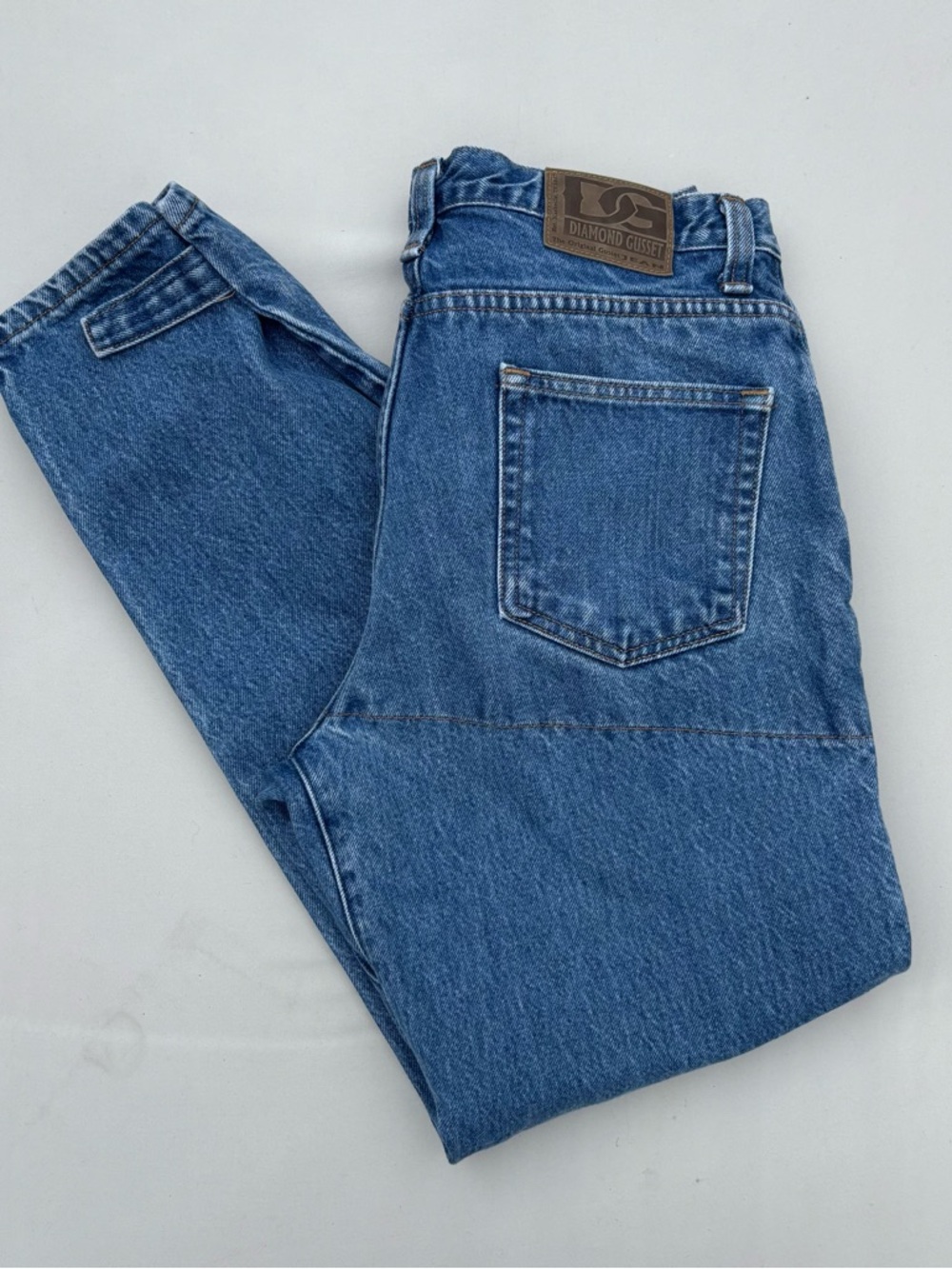 Diamond Gusset Men's Jeans Reinforced Knee and Pockets Adjustable Ankle 32X30